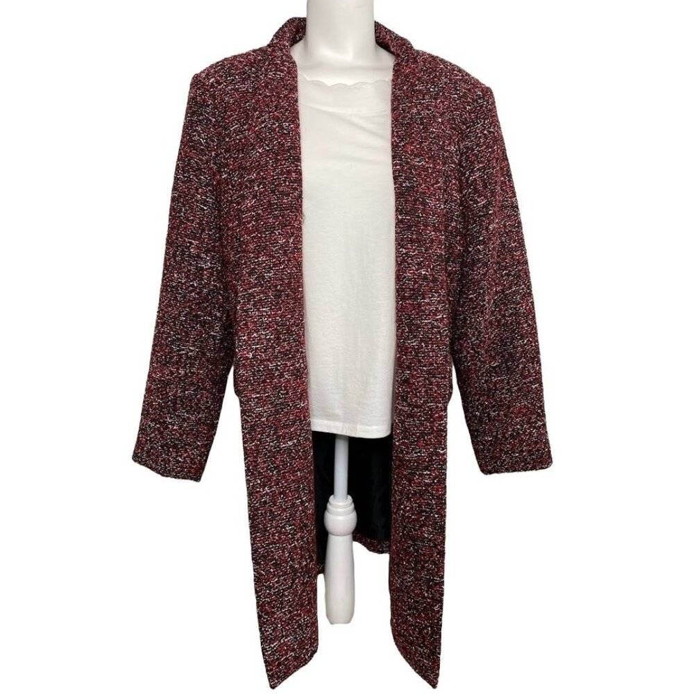 Calvin Klein Blazer Jacket Women's 18W 2X Tweed Menswear-Style Long-Length NEW - Picture 14 of 15